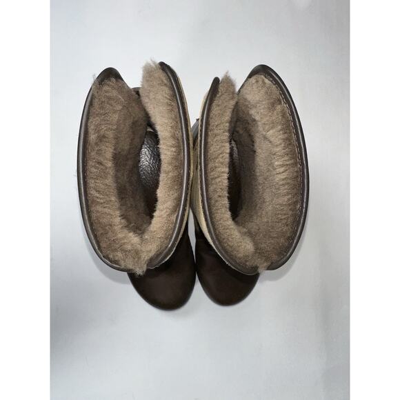 Dansko Harper Brown Oiled Leather Shearling Lined Calf Foldover Ankle Boots US 8 - Picture 8 of 12